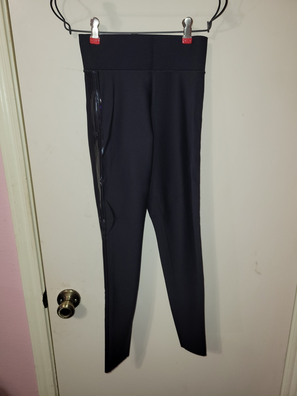 ultracor Black High-Waist Leggings with Gloss Side Panel